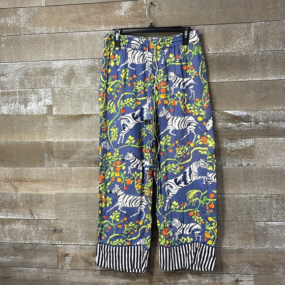 Anthropologie Olivia Wendel Zebra tropical pant size M - Picture 3 of 11